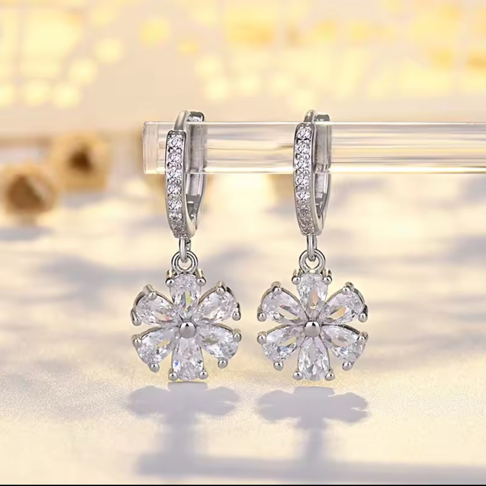 S925 Silver stamp Lotus Stud Earrings